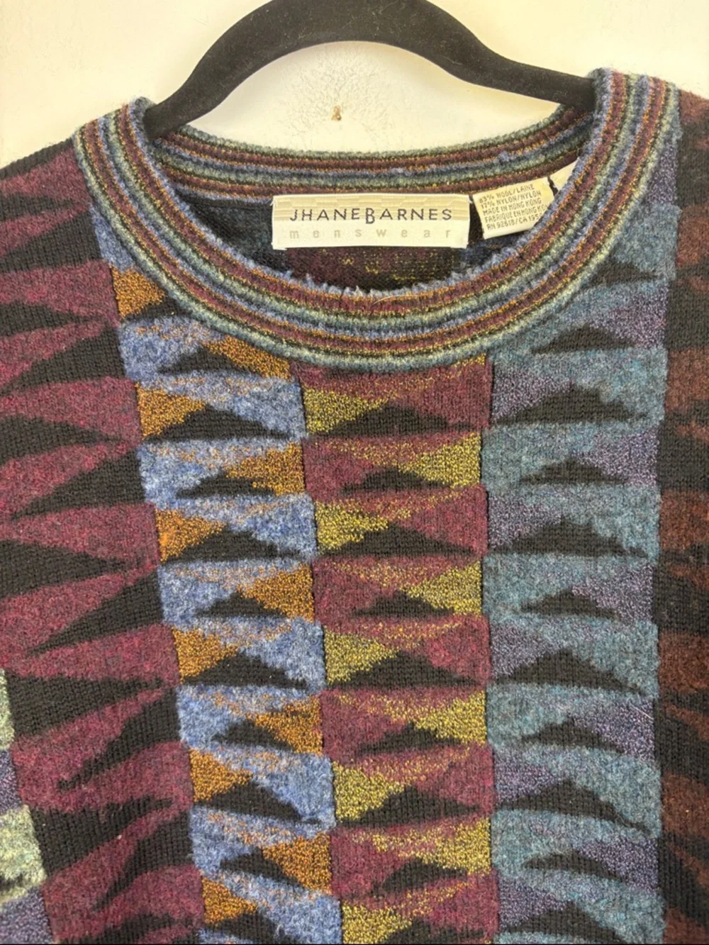 🔥 Vintage 90’s Jhane Barnes Geometric Knit Sweater Men’s Large 🔥
